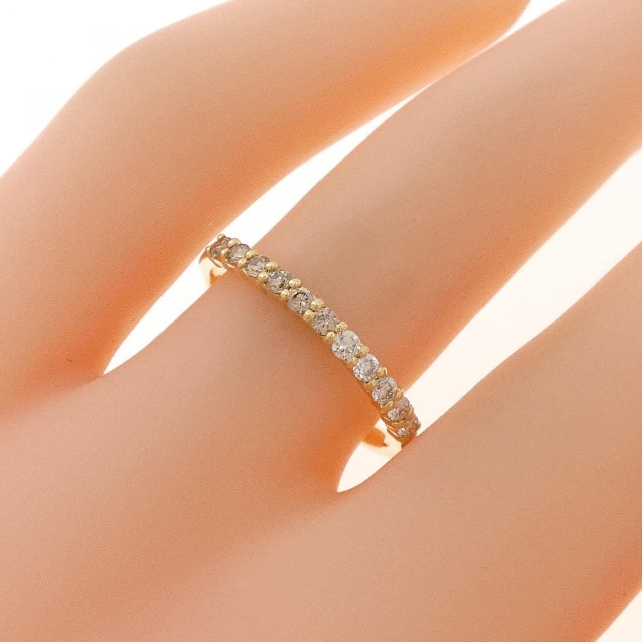 K18YG ハーフエタニティ ダイヤモンド リング 0.20CT