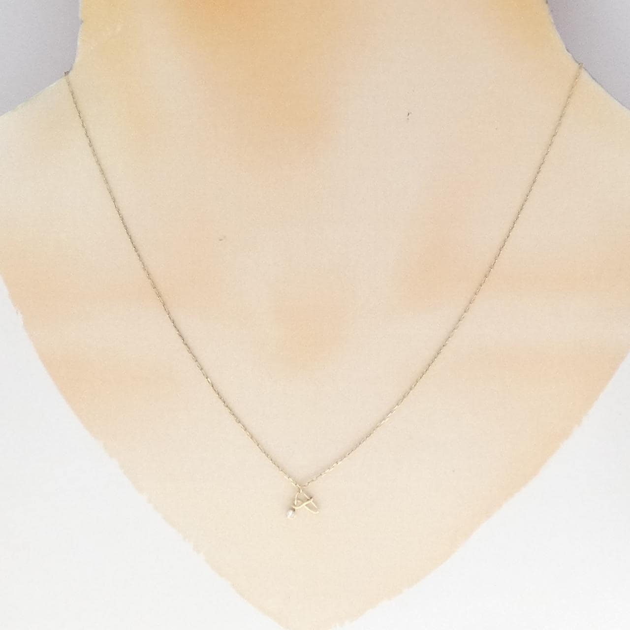K10YG Initial A Diamond Necklace 0.02CT