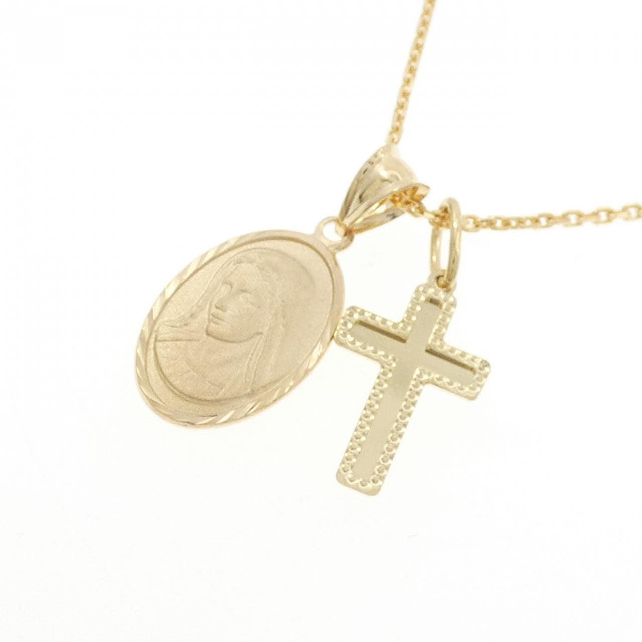 K18YG 2WAY クロス ネックレス