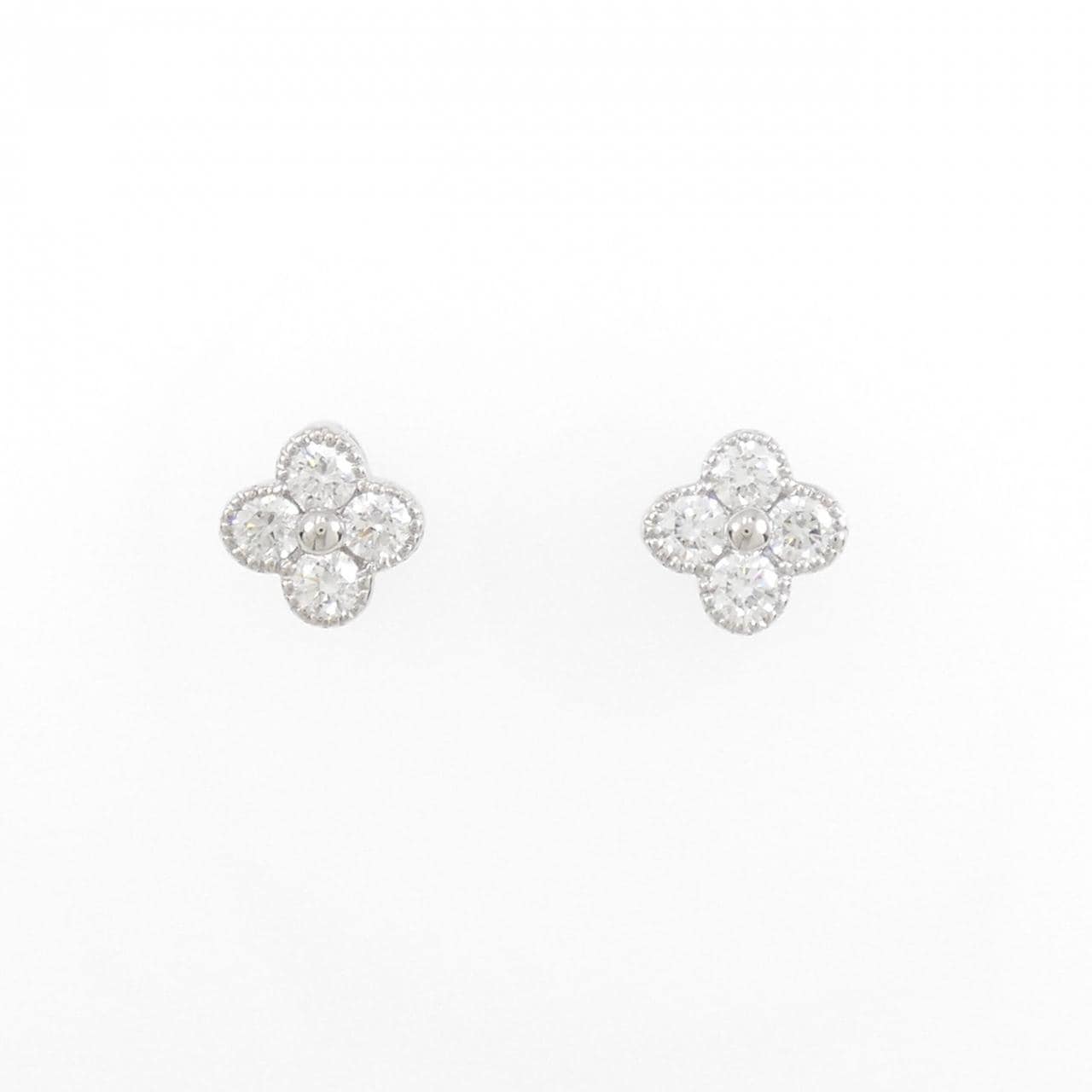 【新品】PT フラワー ダイヤモンド ピアス 0.502CT