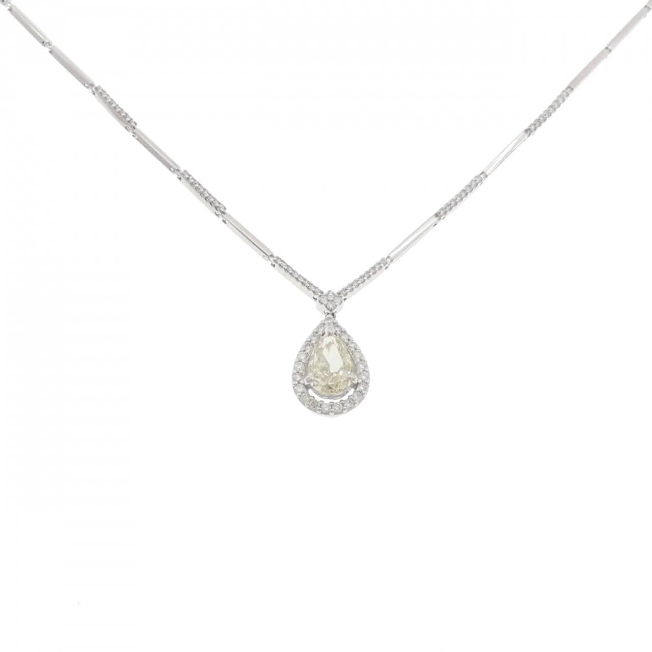 PT900/K14WG ダイヤモンド ネックレス 1.613CT LGGY SI1 ペアシェイプ