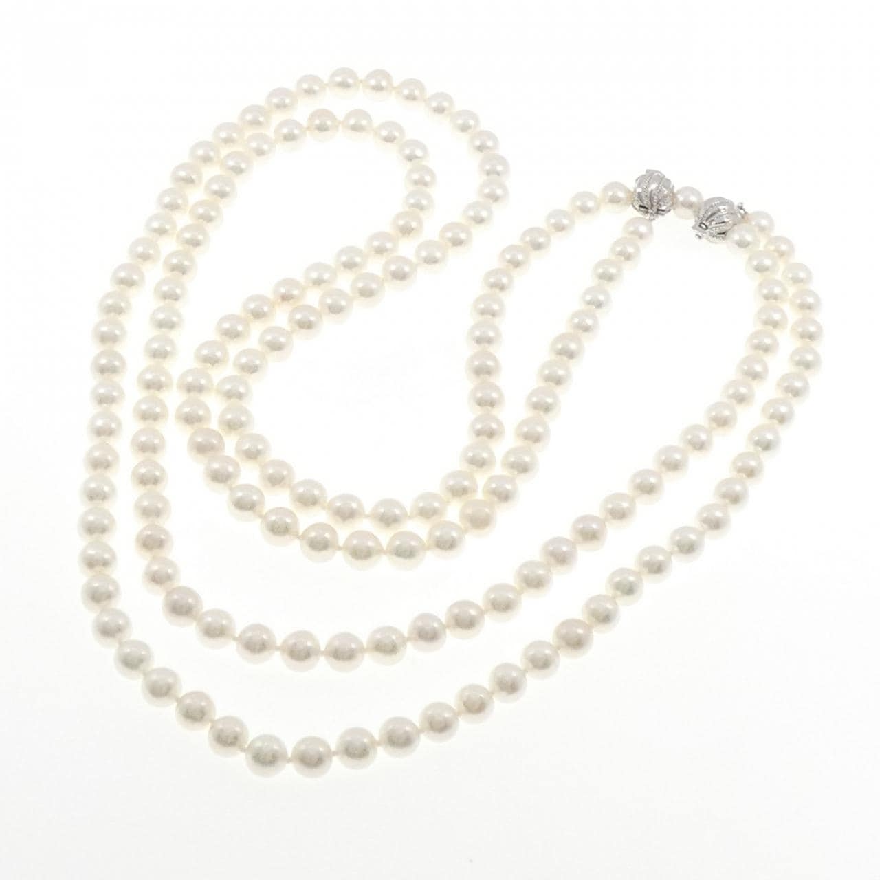 シルバークラスプ アコヤパール ネックレス 7-7.5mm