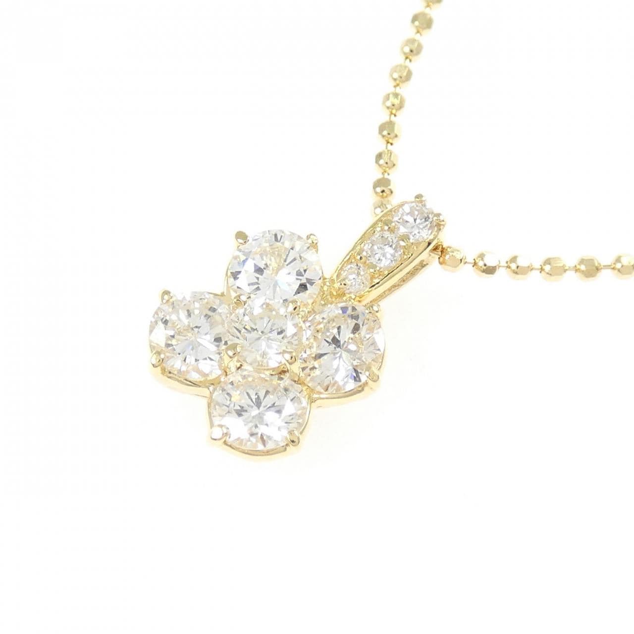 K18YG フラワー ダイヤモンド ネックレス 1.00CT