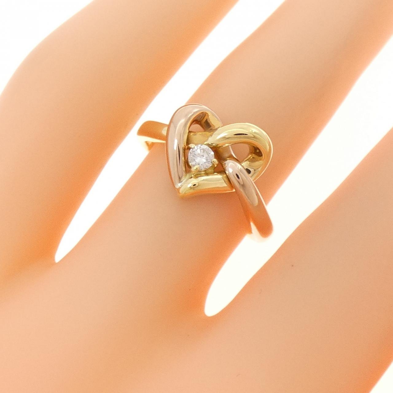 K18YG/K18PG ハート ダイヤモンド リング 0.06CT