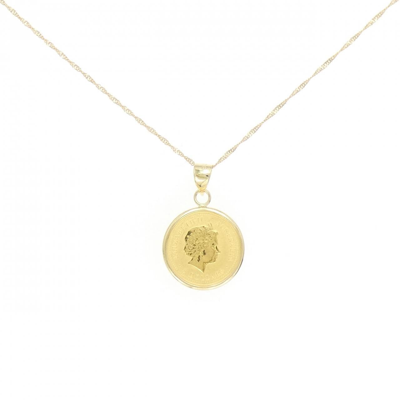 K18YG(frame) coin necklace