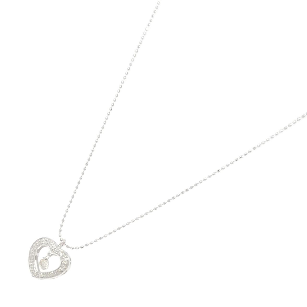 K18WG ハート ダイヤモンド ネックレス 0.15CT