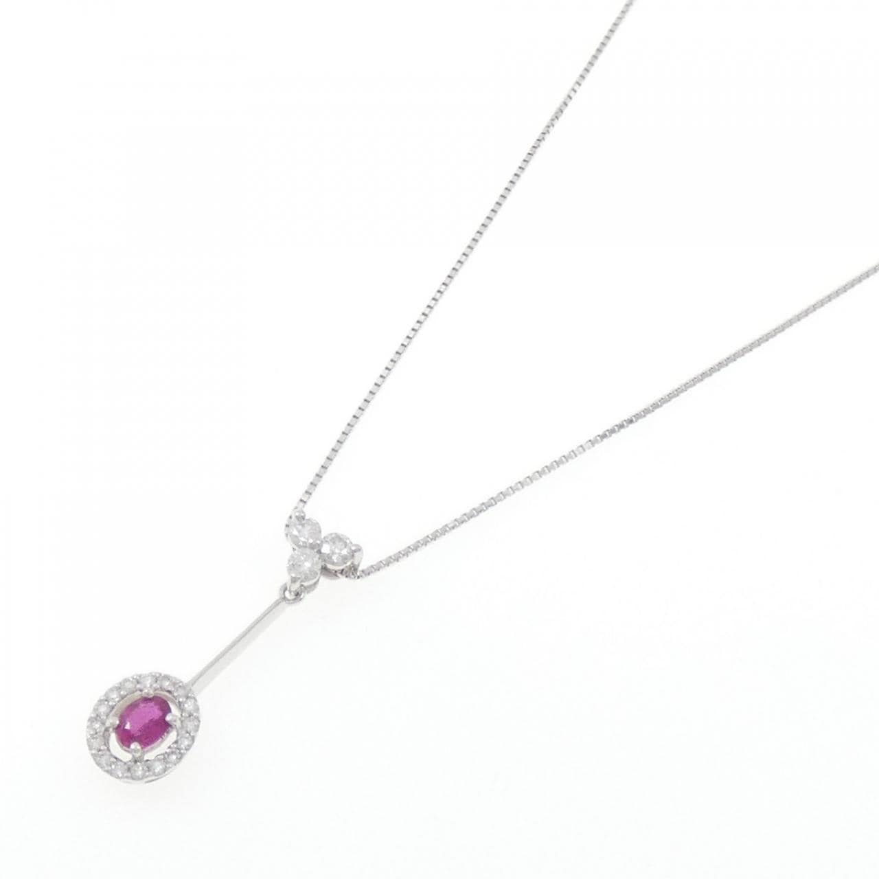 K18WG ルビー ネックレス 0.26CT