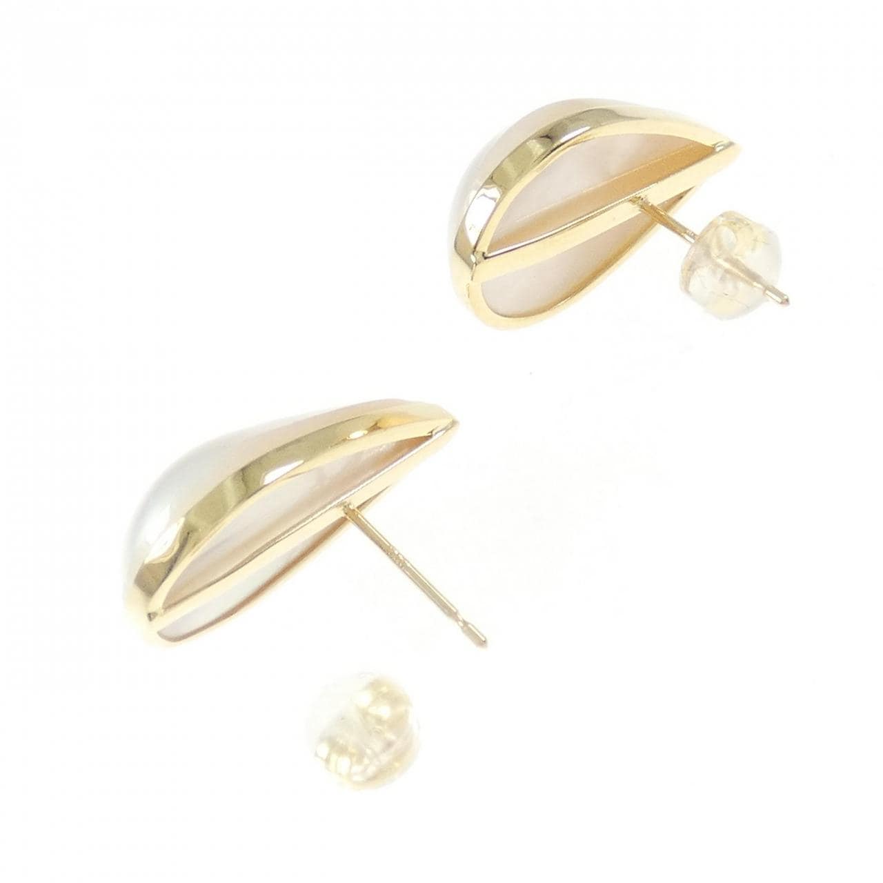 K18YG Mabe pearl earrings