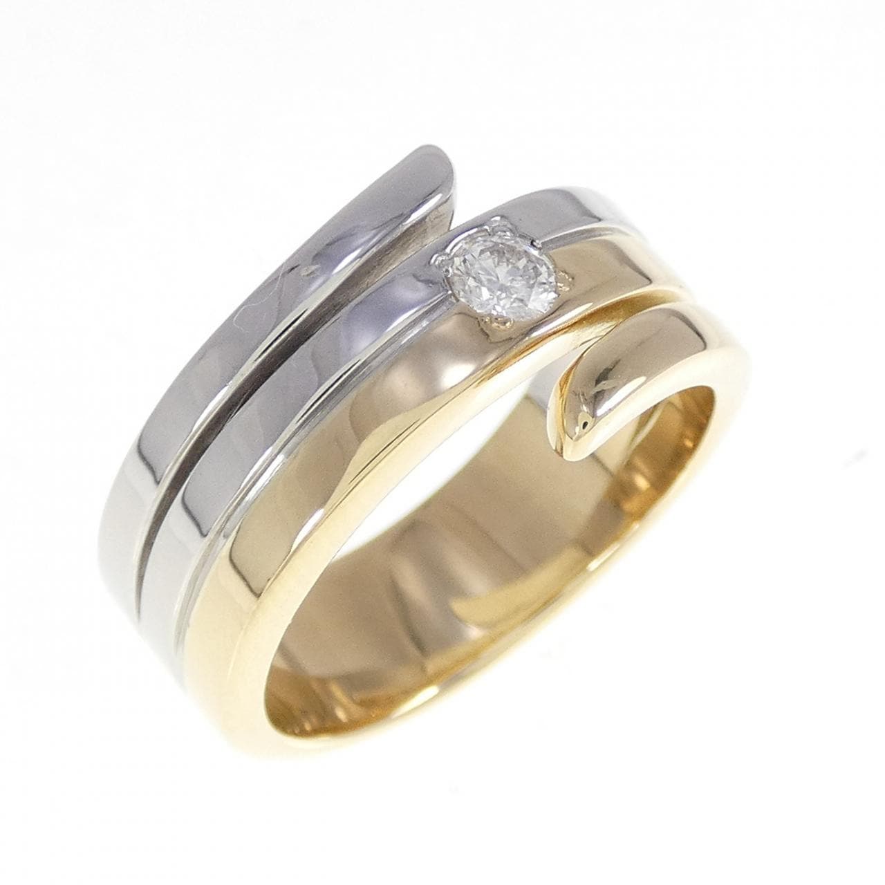 K18YG/PT900 ダイヤモンド リング 0.13CT