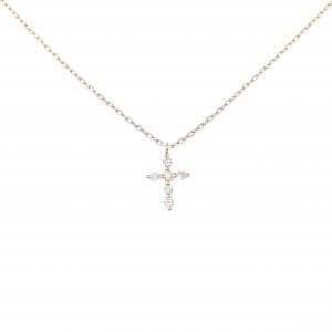 アガット クロス ダイヤモンド ネックレス 0.03CT