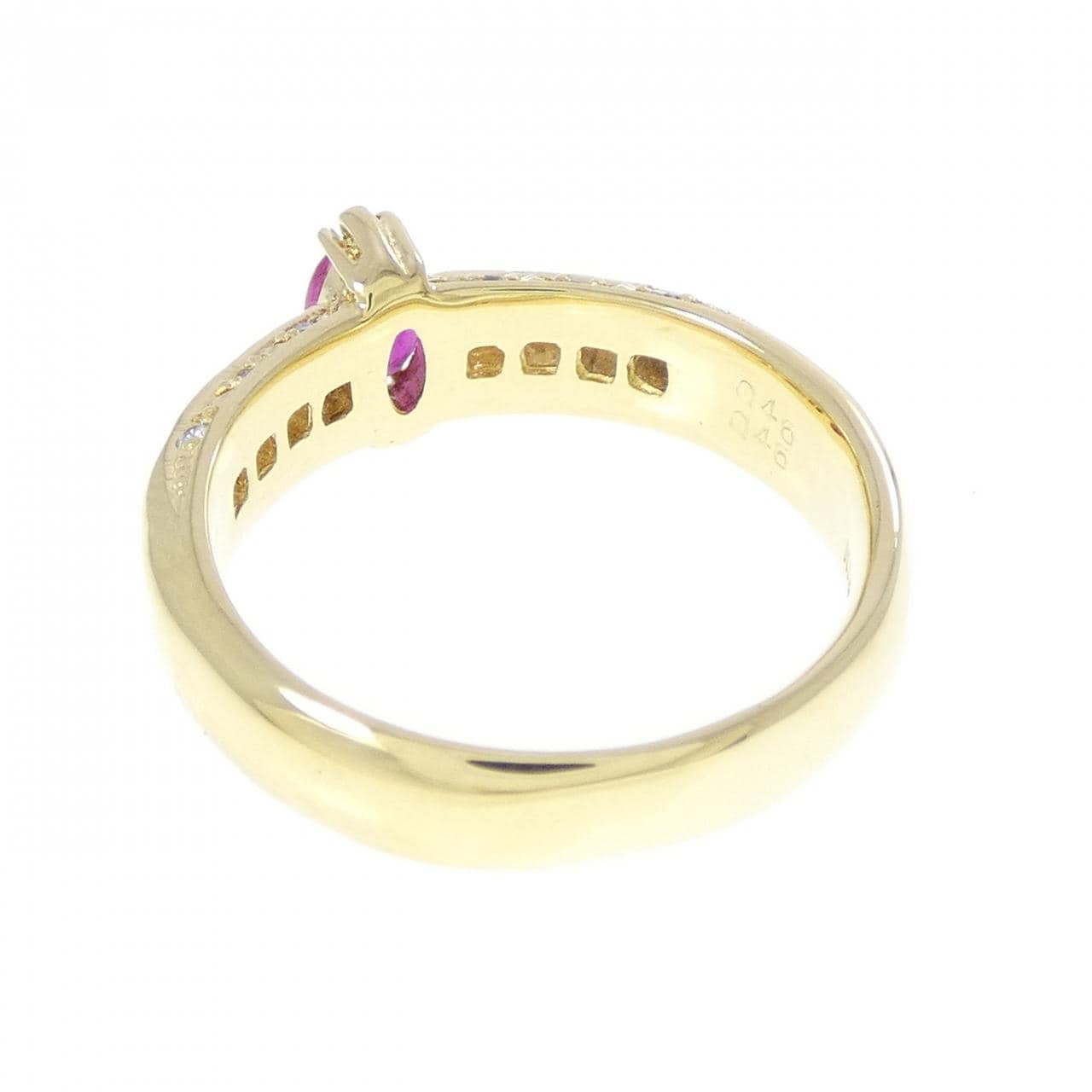 K18YG ルビー リング 0.46CT