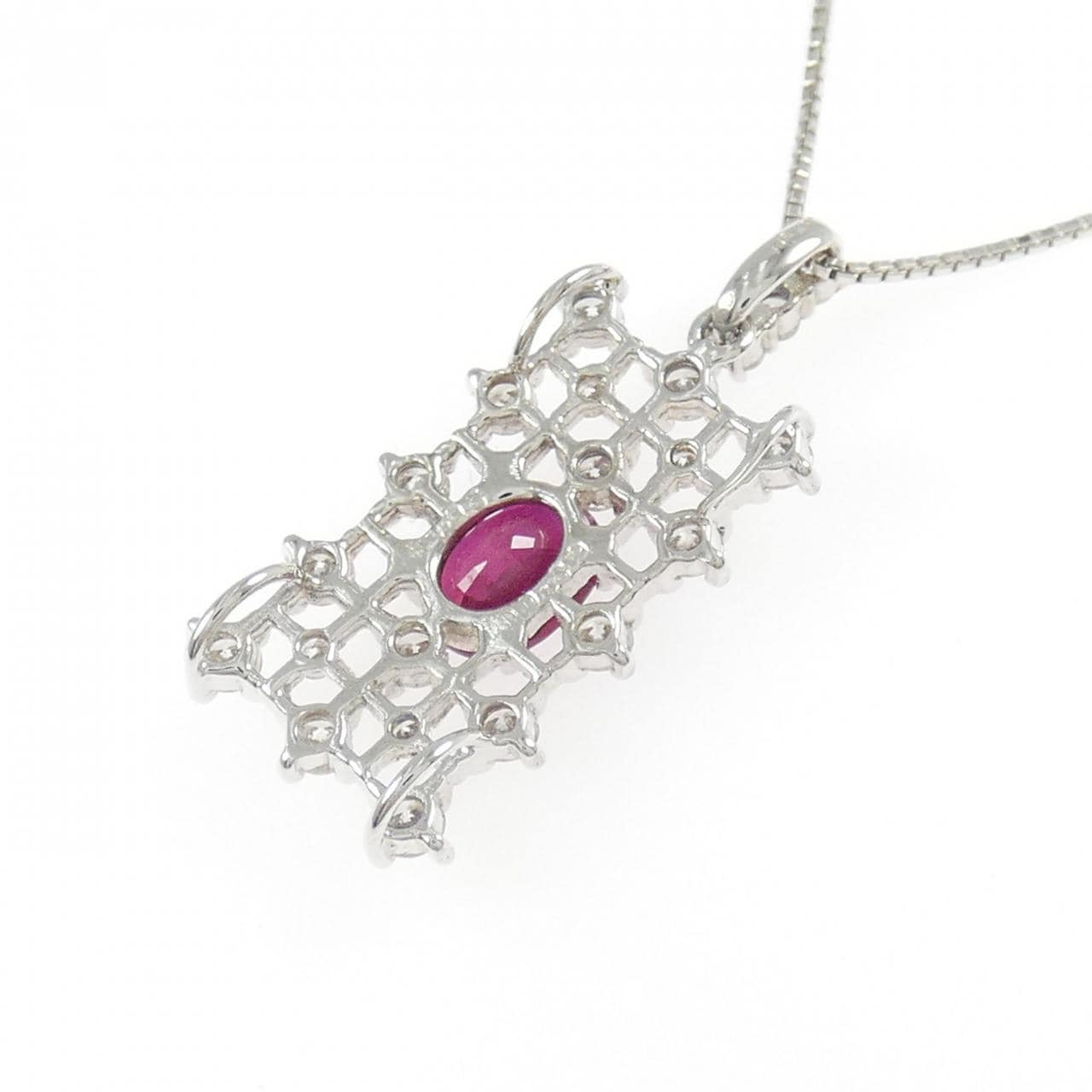 K18WG ルビー ネックレス 1.05CT