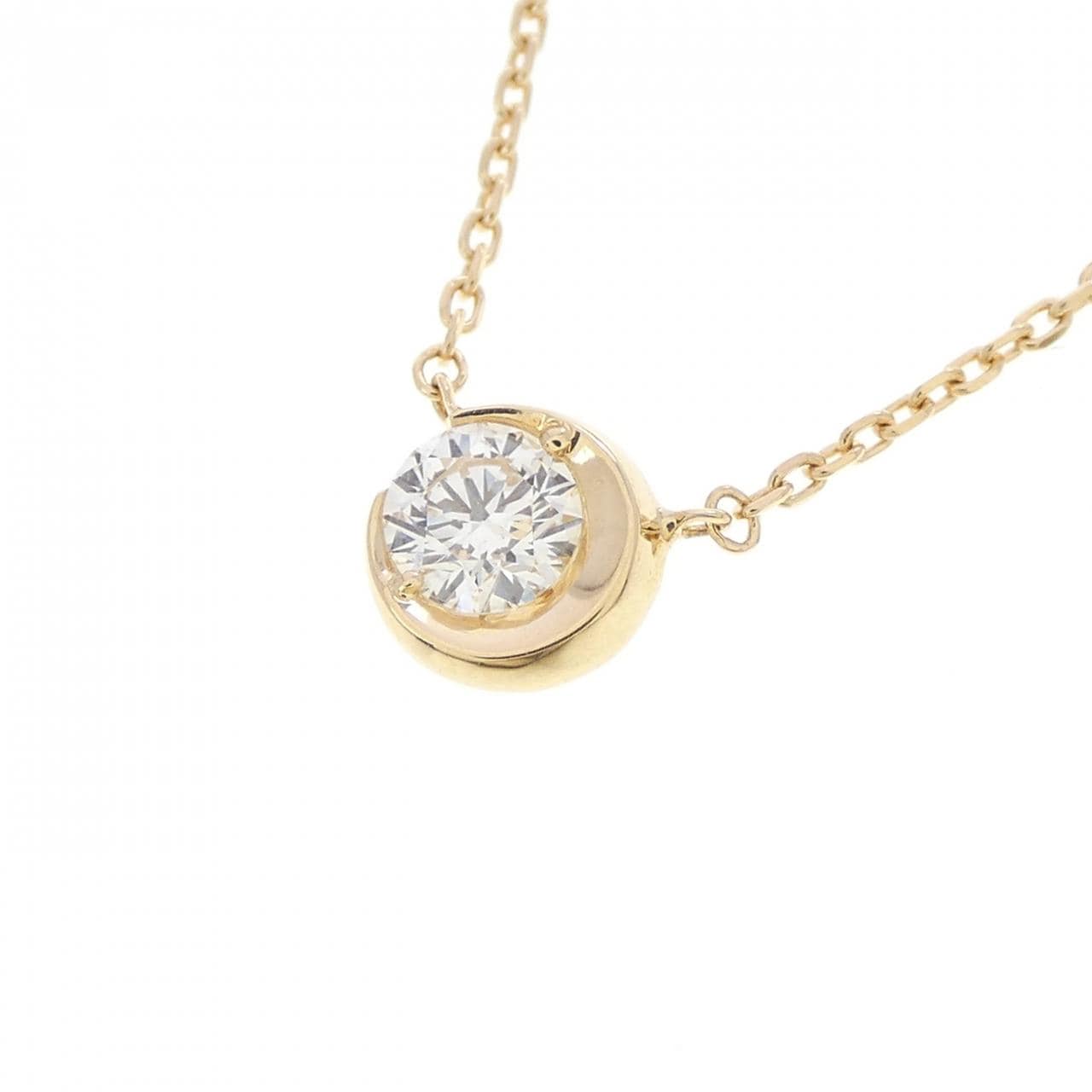 スタージュエリー ムーンセッティング ネックレス 0.14CT