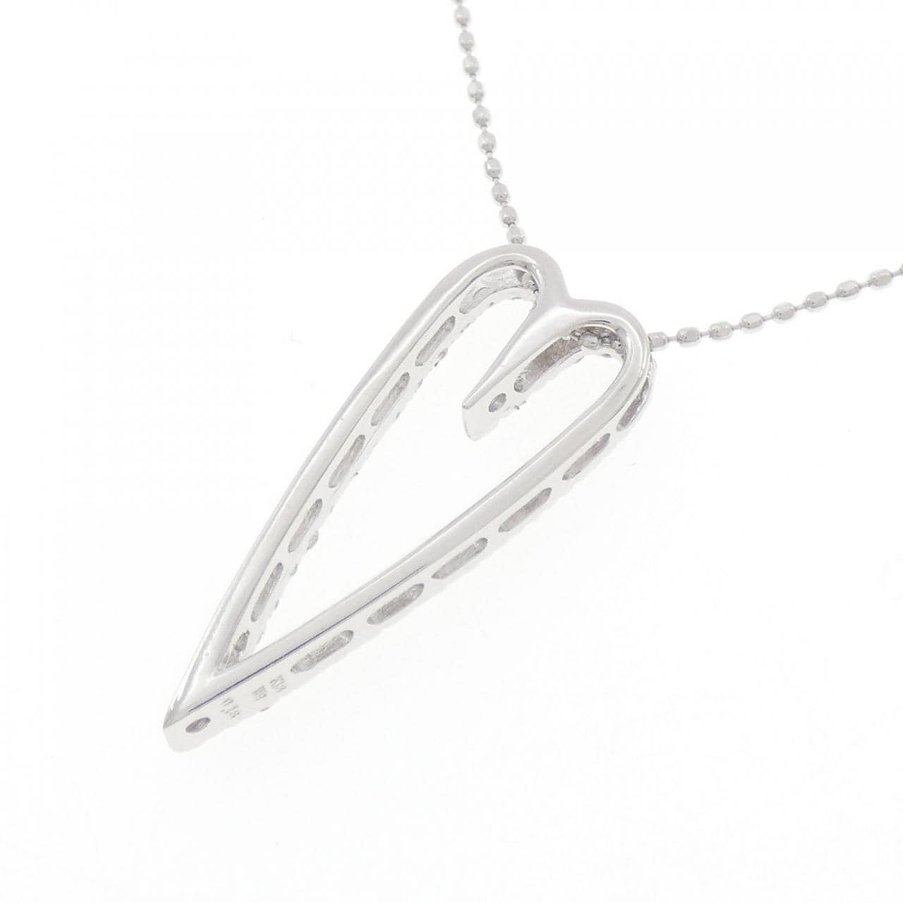 K18WG ハート ダイヤモンド ネックレス 0.18CT