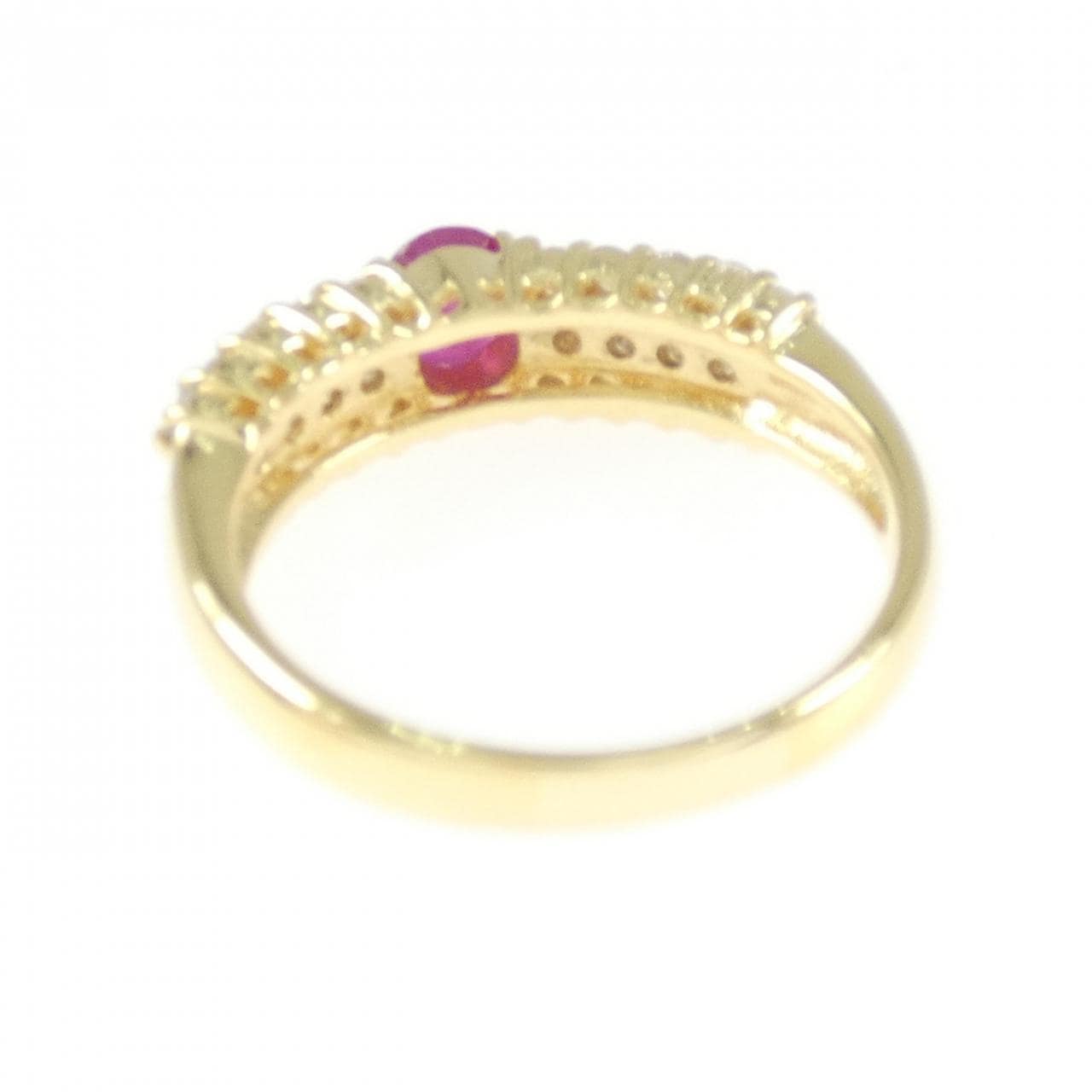K18YG ルビー リング 0.41CT
