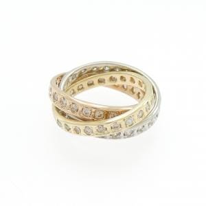 K18YG/PT900/K18PG ダイヤモンド ピンキーリング 0.43CT