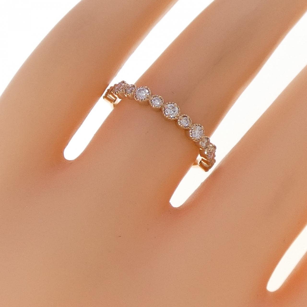 K18PG ハーフエタニティ ダイヤモンド リング 0.32CT