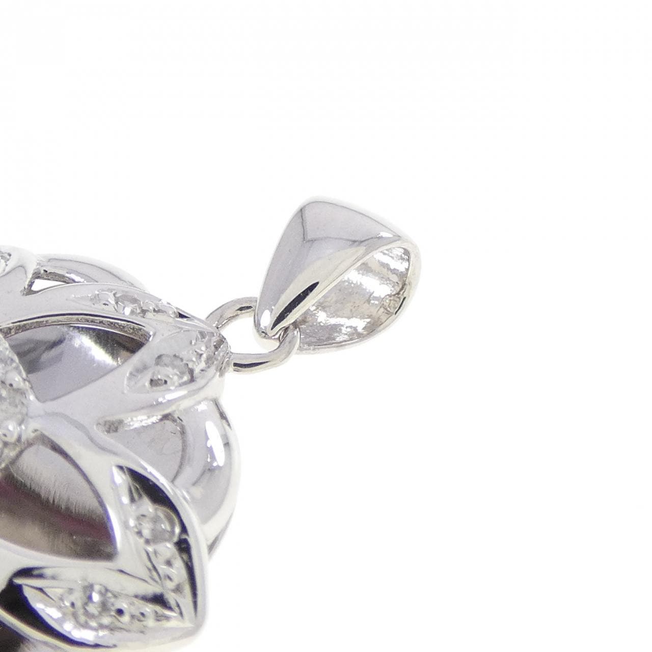 K14WG フラワー ルビー ペンダント 0.28CT