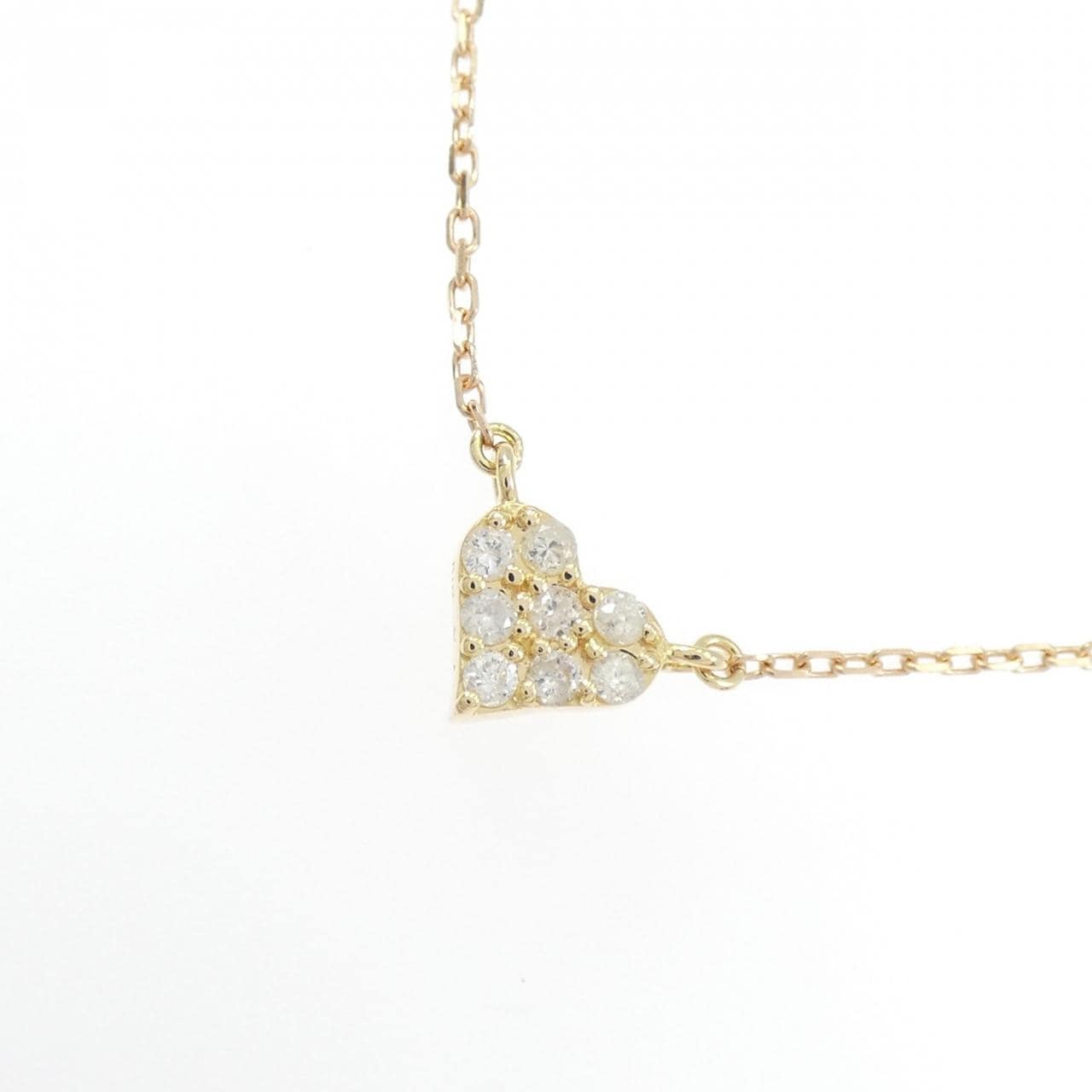 K18YG/K18PG ハート ダイヤモンド ネックレス 0.1CT