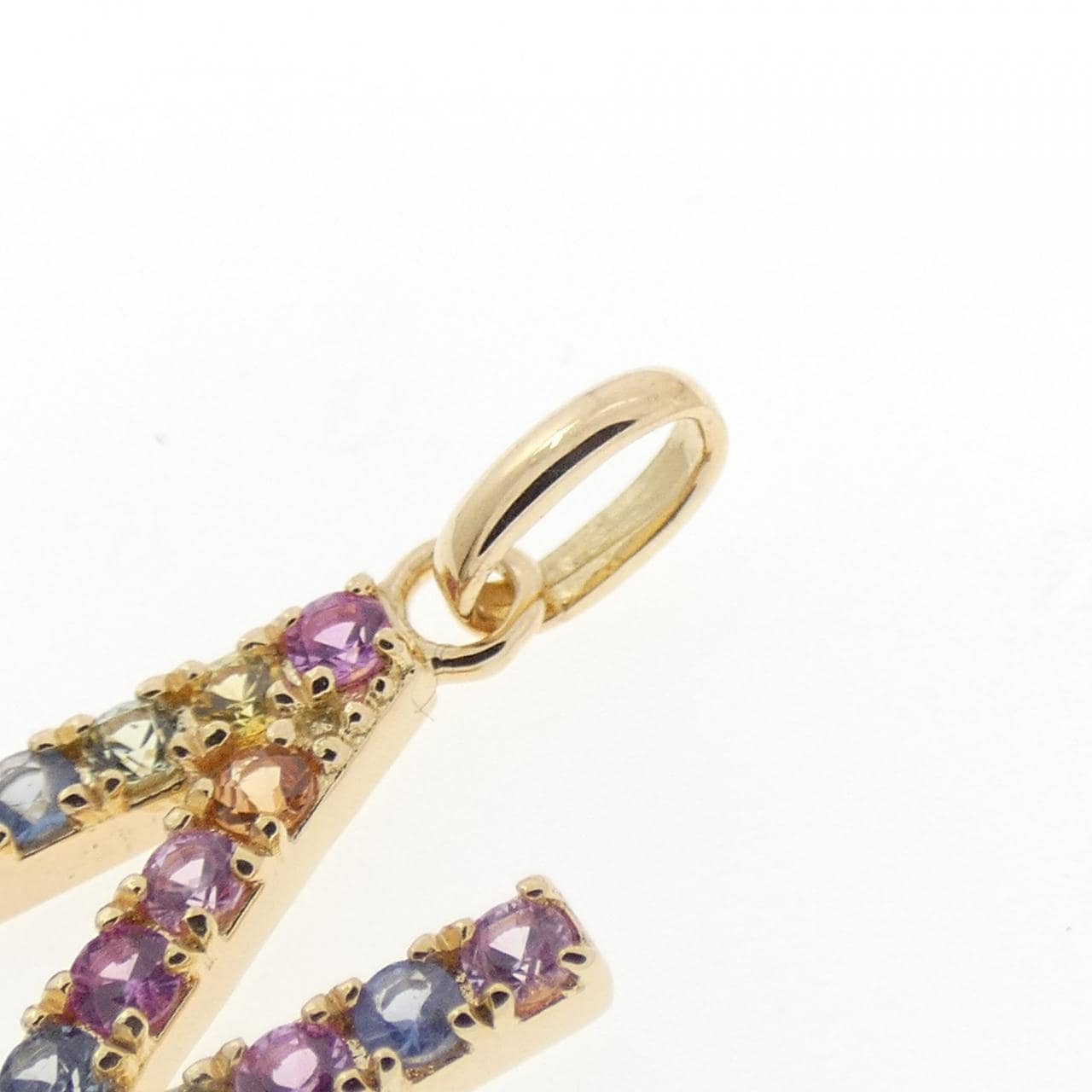 【新品】K18YG イニシャルN サファイヤ ペンダント 0.26CT