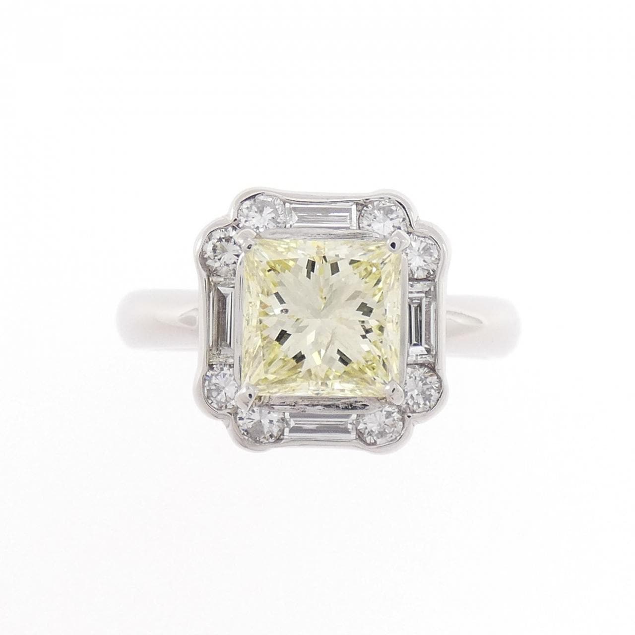 PT900 ダイヤモンド リング 1.527CT LY SI2 ファンシーカット