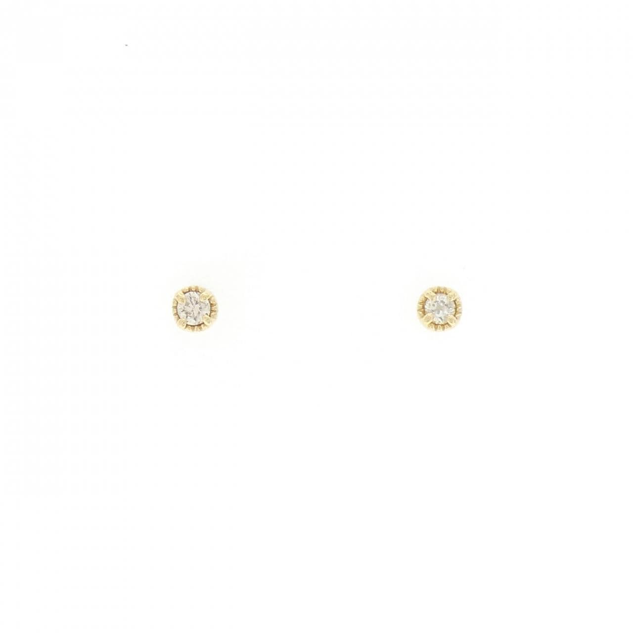 K18YG ソリティア ダイヤモンド ピアス 0.06CT
