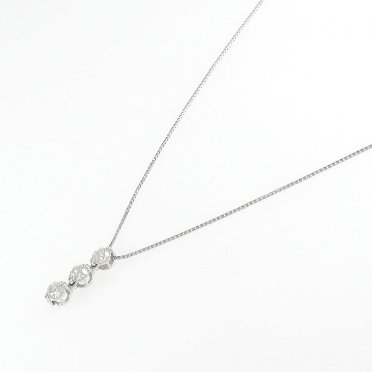 PT900/PT850スリーストーン  ダイヤモンド ネックレス 0.50CT