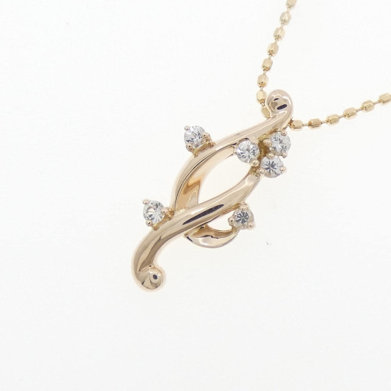 K10YG ホワイトサファイヤ ネックレス 0.10CT