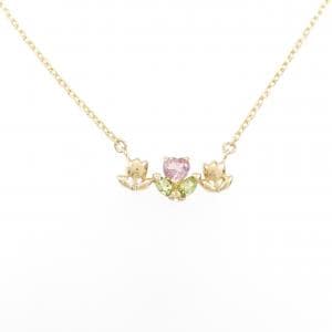 K18YG Heart x Flower Tourmaline Necklace