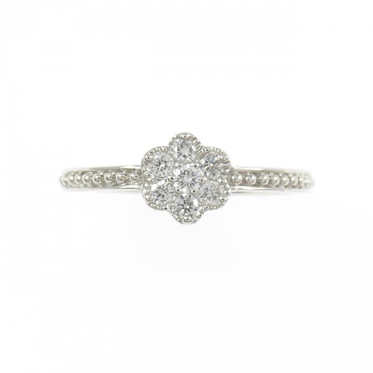PT900 フラワー ダイヤモンド リング 0.18CT