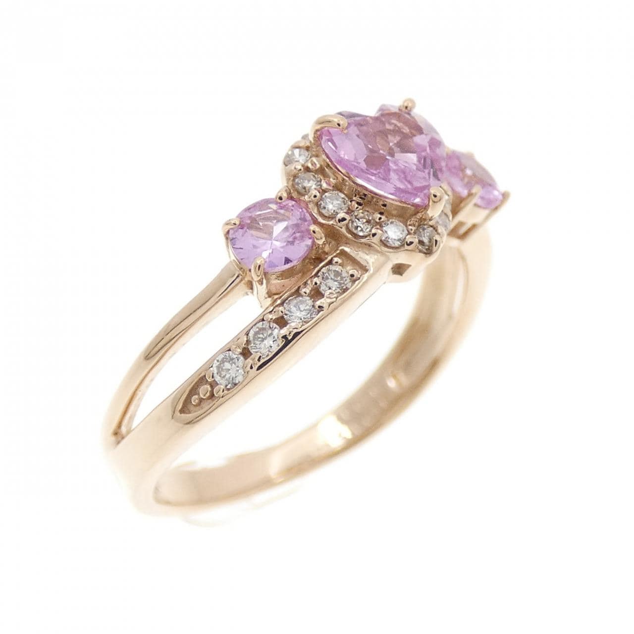 K18PG ハート サファイヤ リング 0.573CT