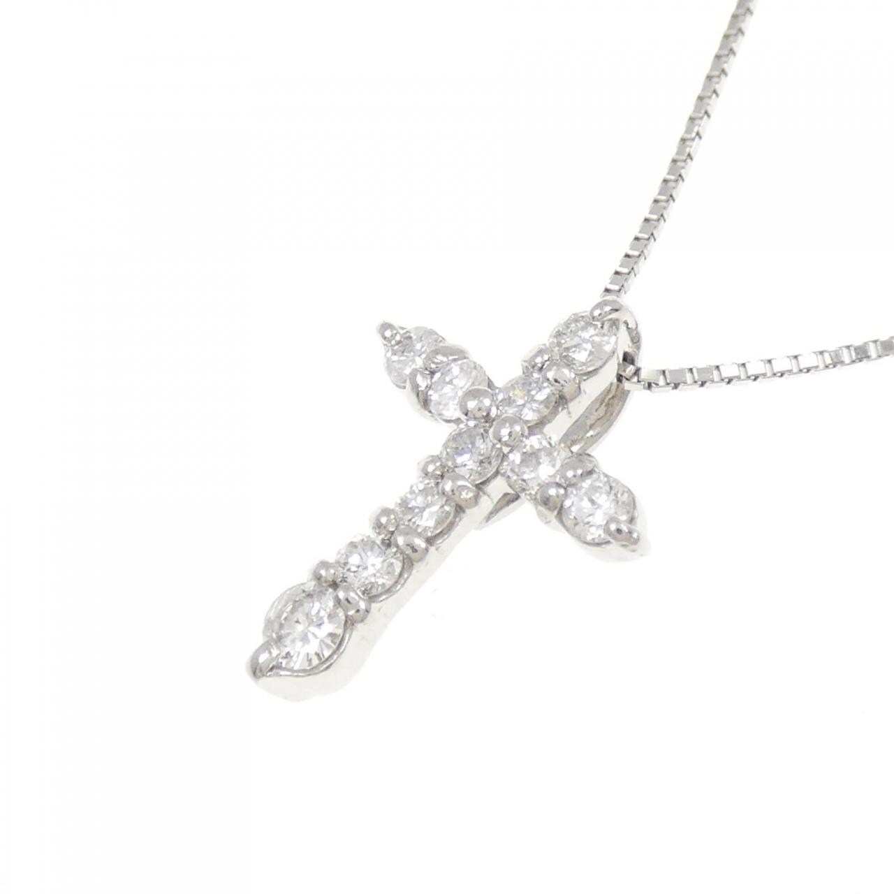 PT900/PT850 Cross Diamond Necklace 0.50CT
