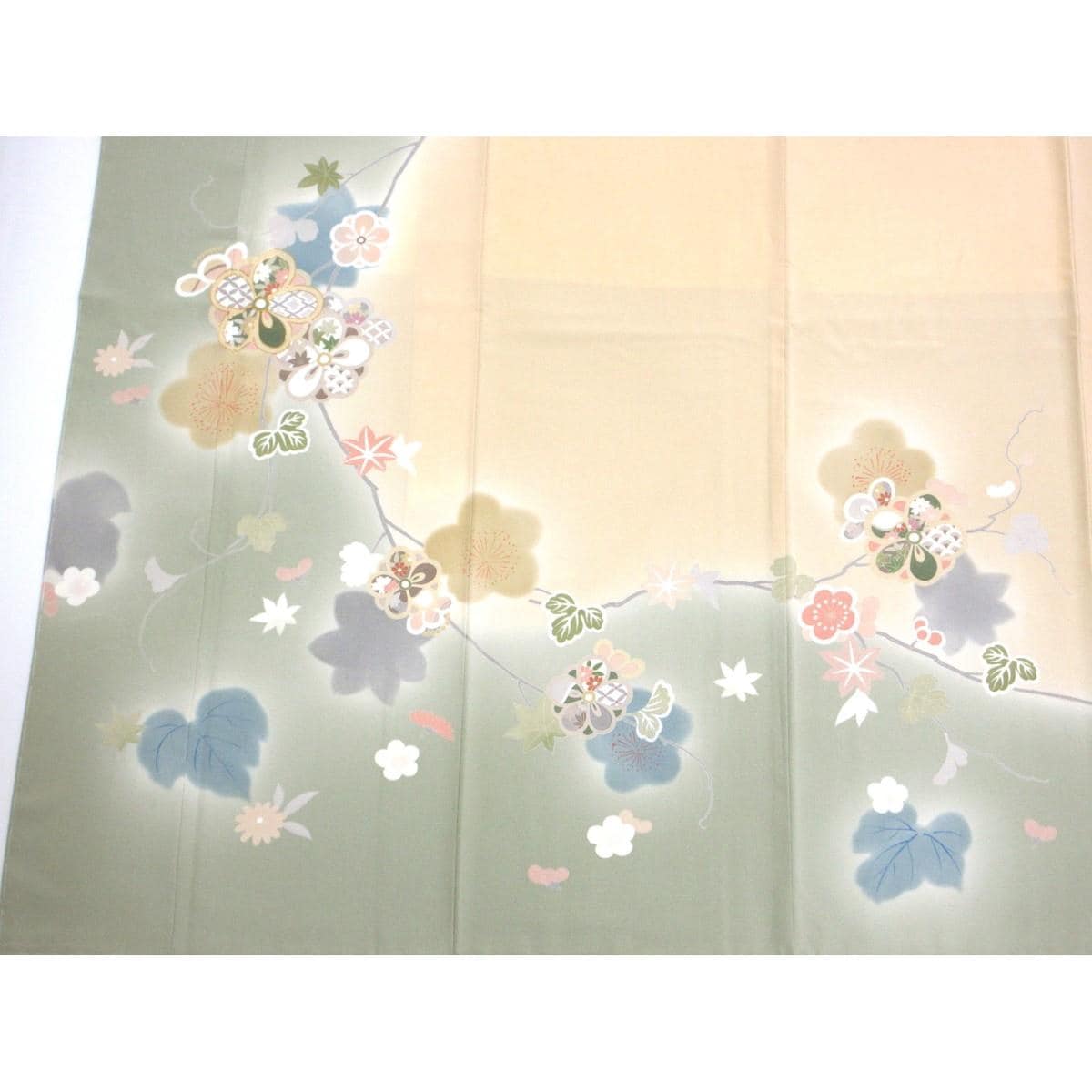【未使用品】訪問着　友禅加工ボカシ染　刺繍入り