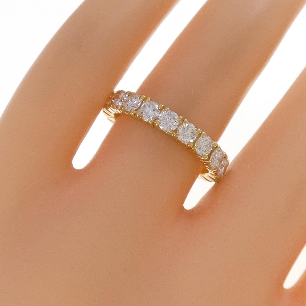 750YG フルエタニティ ダイヤモンド リング 2.08CT