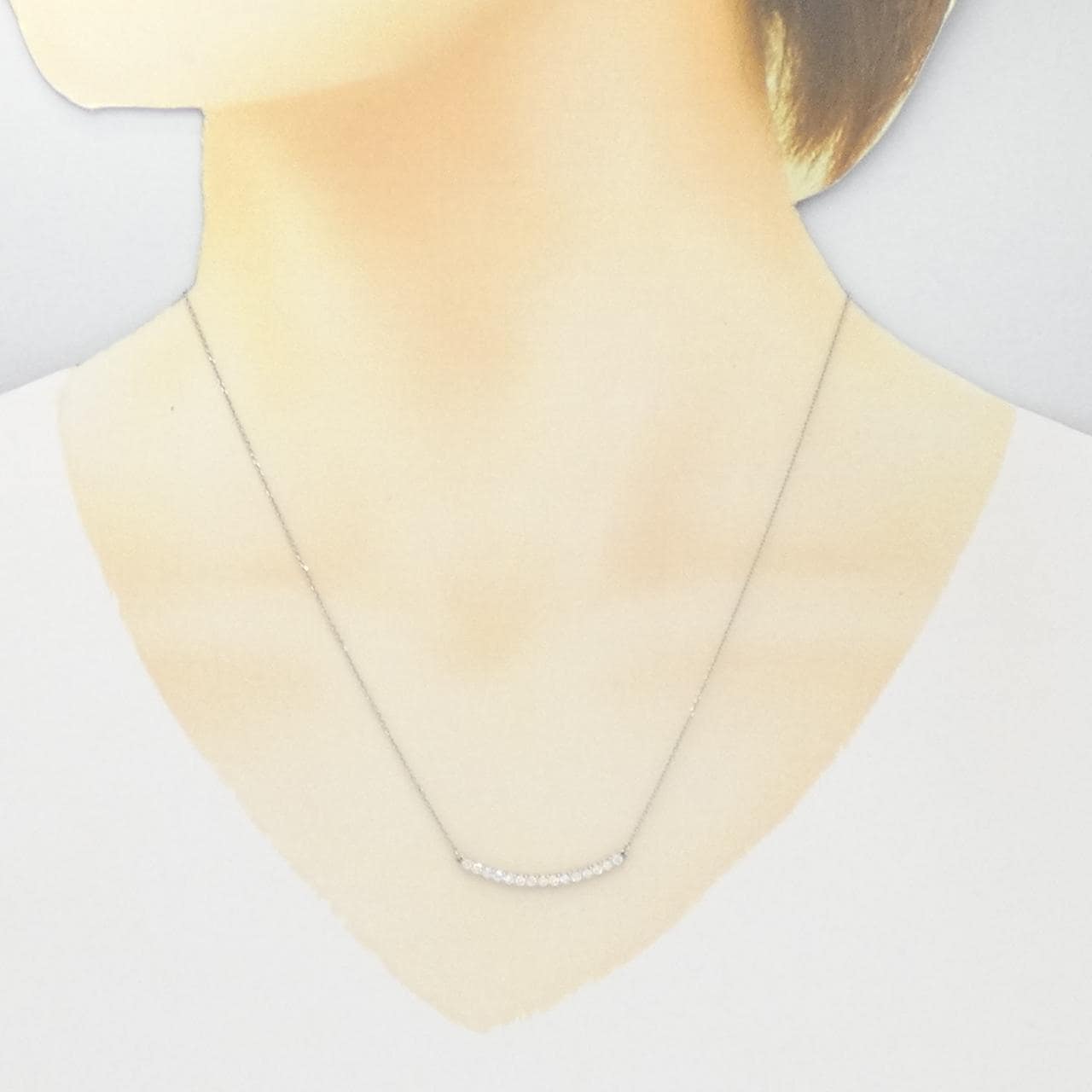 [BRAND NEW] PT900/PT850 Diamond Necklace 0.302CT
