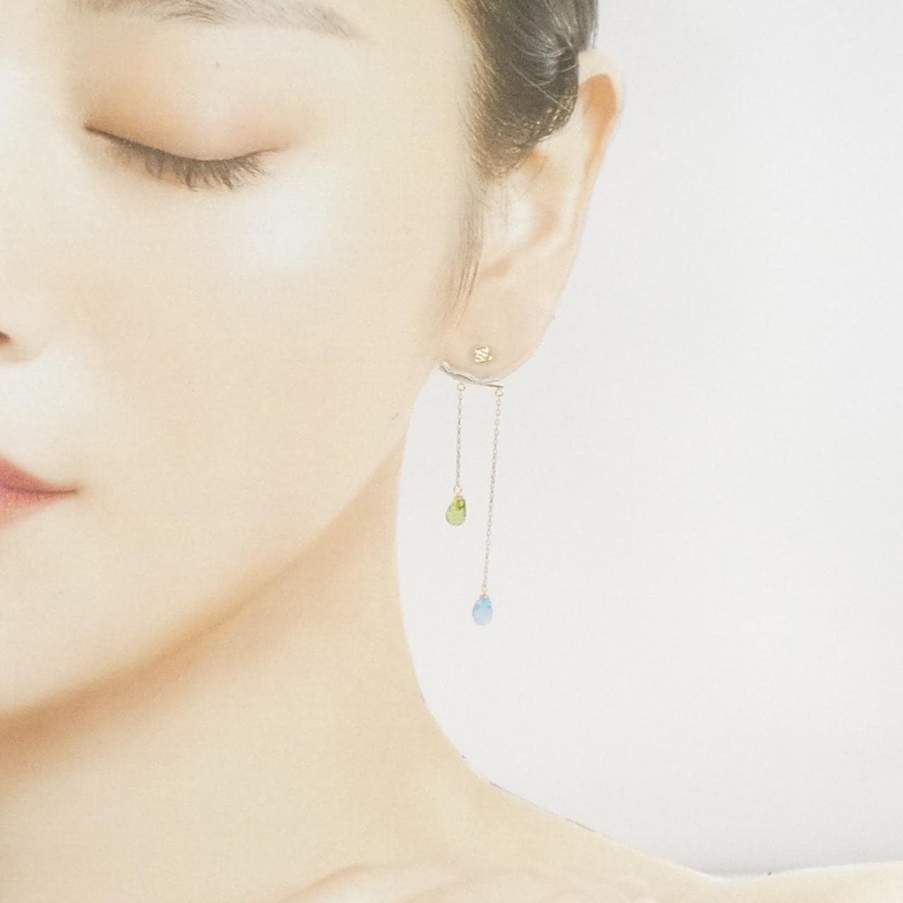 K18YG カラーストーン ピアス