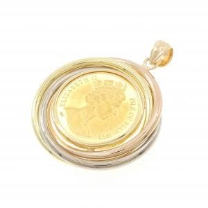 K18スリーカラー(枠) コイン ペンダント