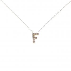 K18YG イニシャルF ダイヤモンド ネックレス 0.06CT