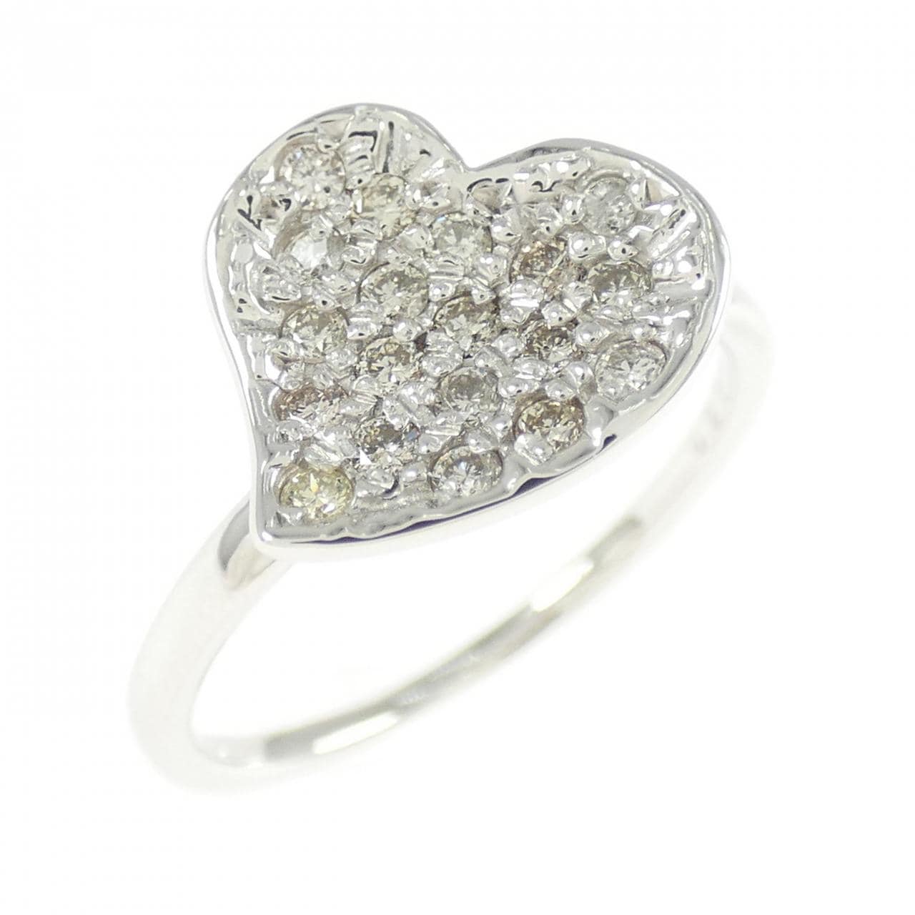 K18WG heart Diamond ring 0.24CT