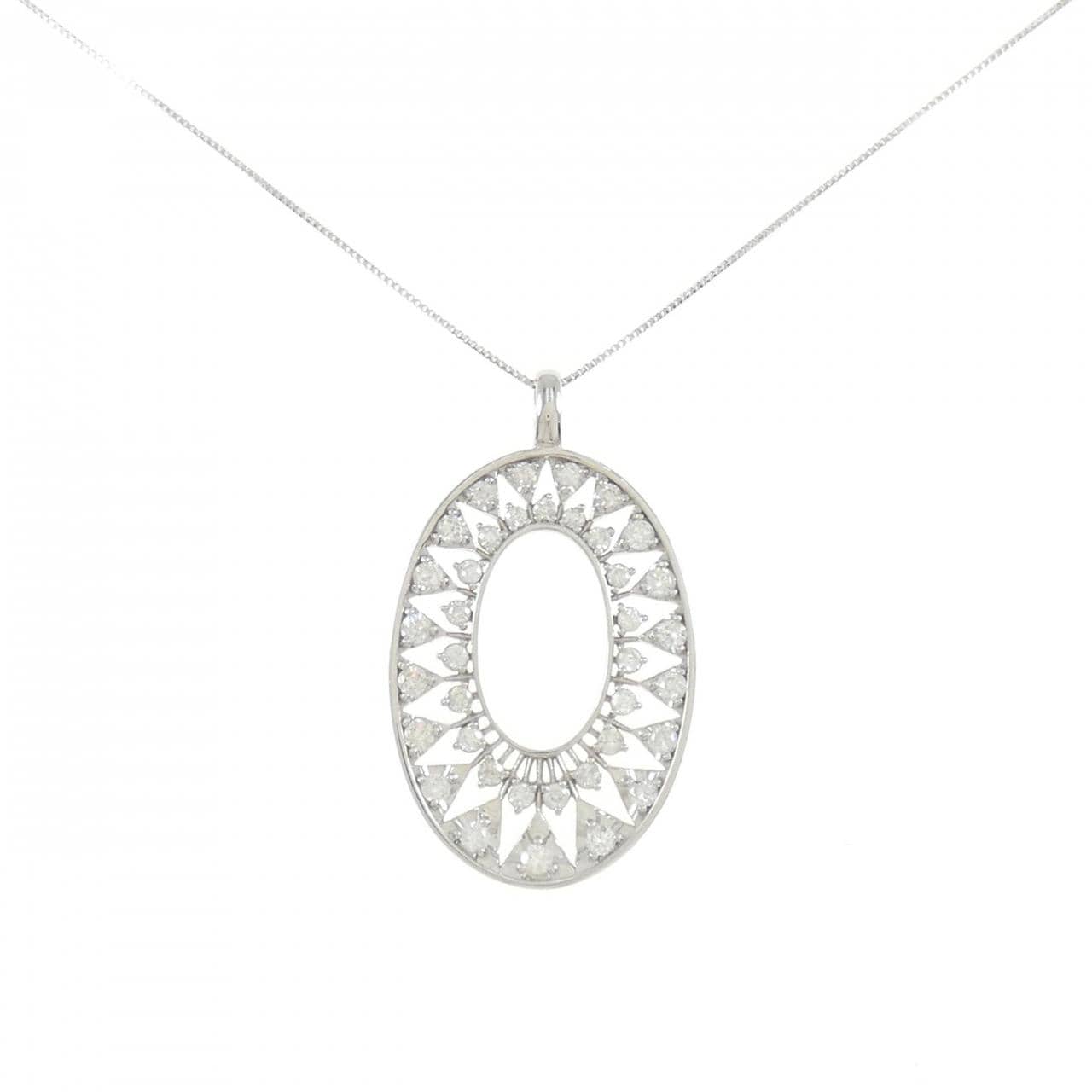 K18WG ダイヤモンド ネックレス 1.00CT