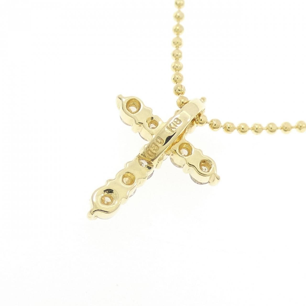 K18YG クロス ダイヤモンド ネックレス 0.30CT