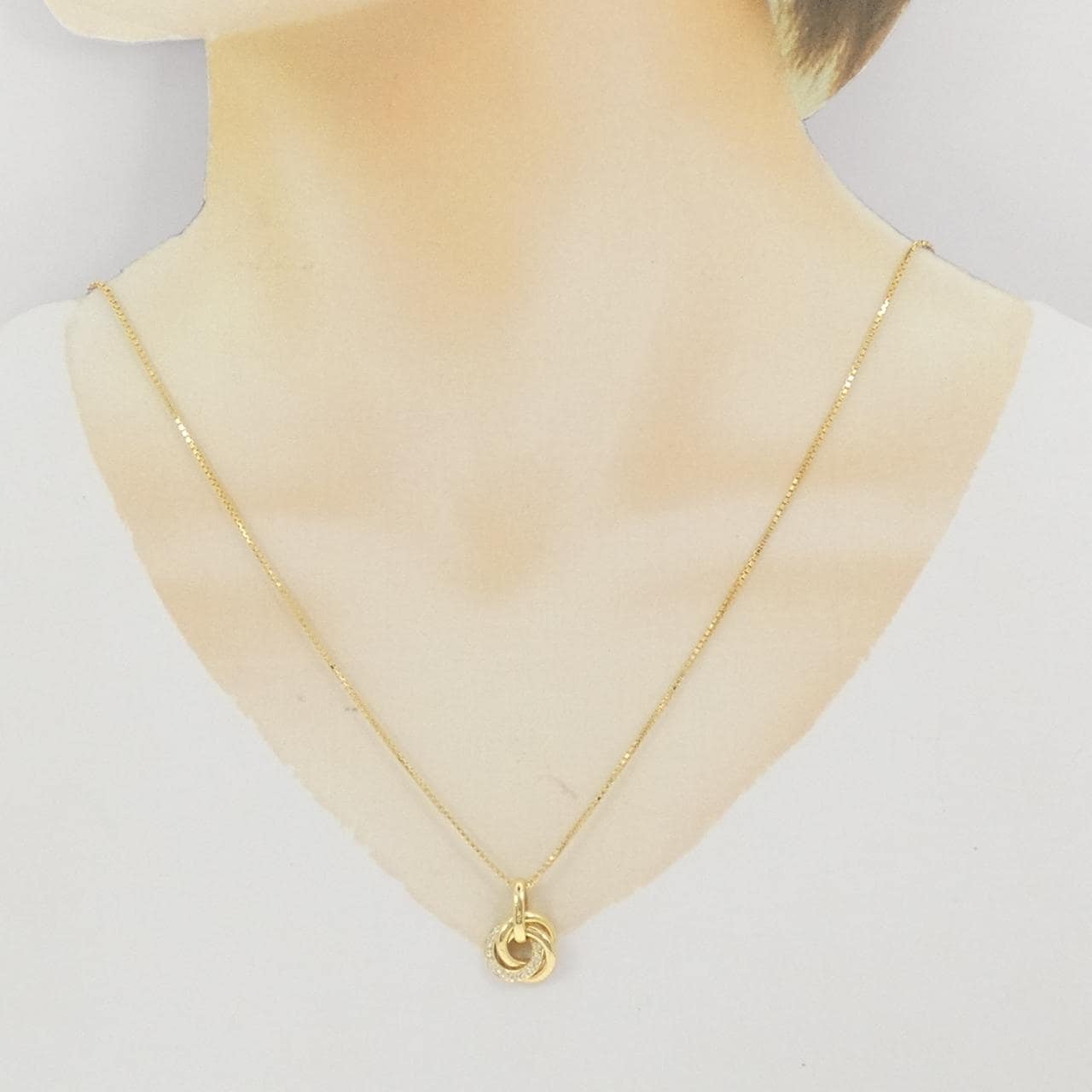 K18YG ダイヤモンド ネックレス 0.17CT