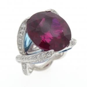 K18WG ルベライトトルマリン リング 13.82CT