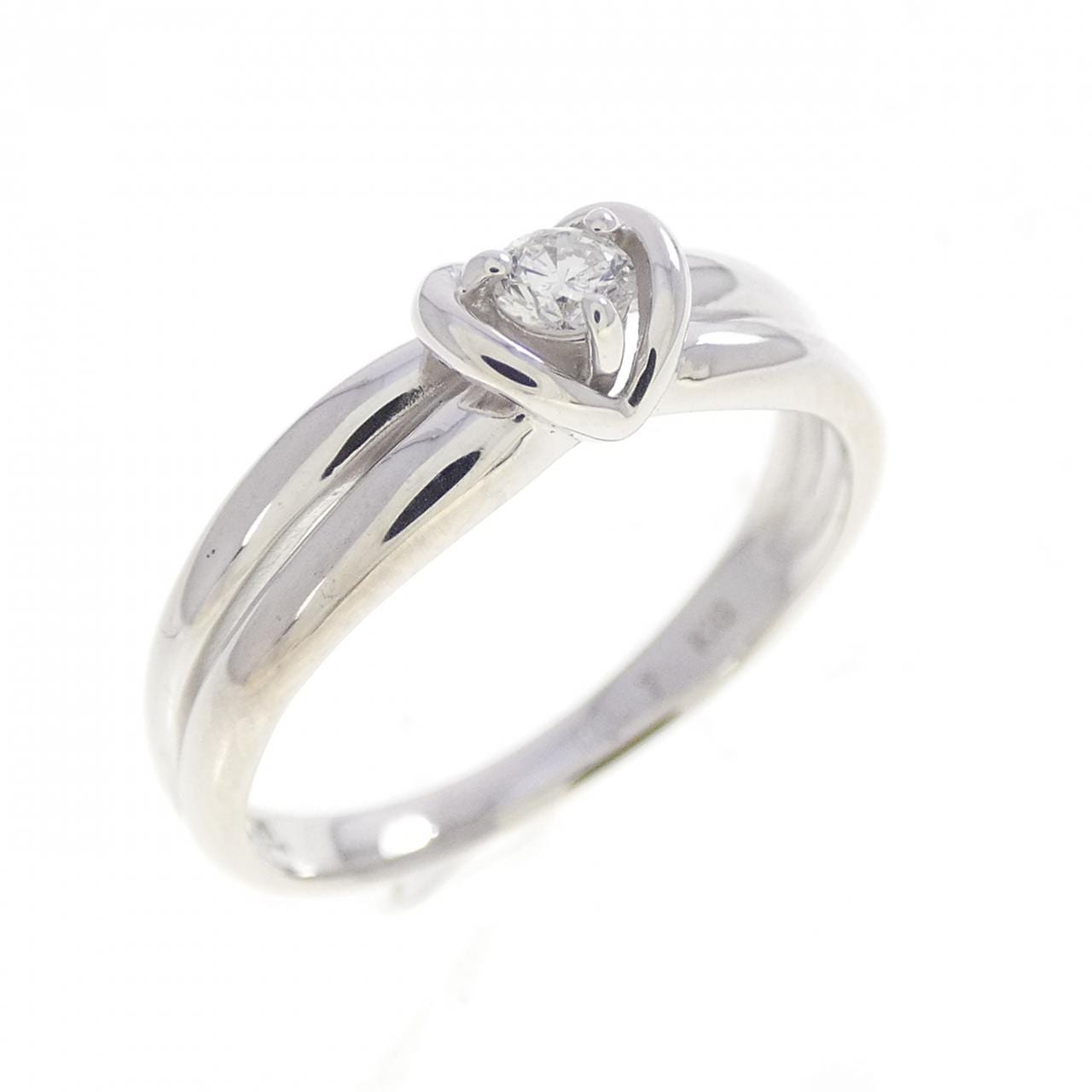 K18WG ハート ダイヤモンド リング 0.07CT