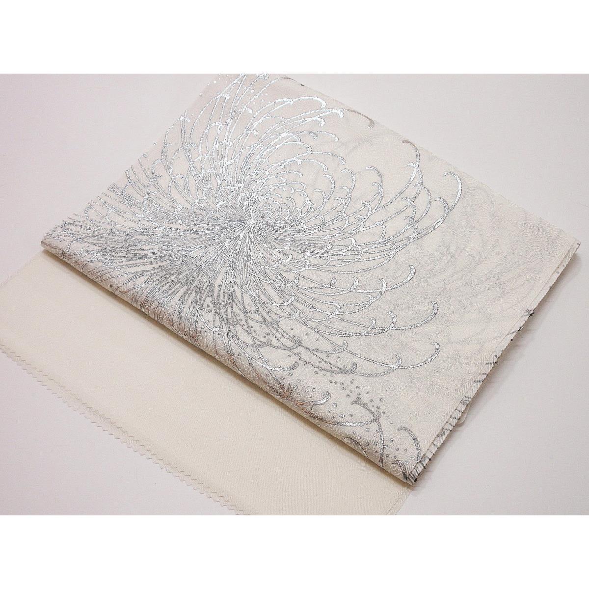 【新品】帯揚　丹後ちりめん　銀彩加工