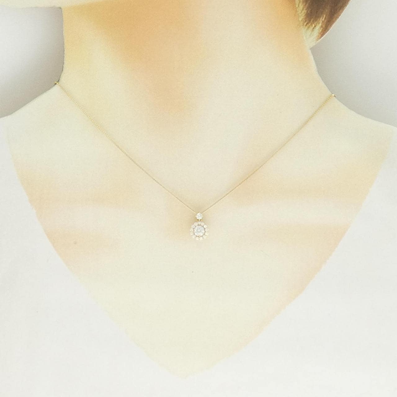 【新品】K18YG ダイヤモンド ネックレス 0.307CT G SI1 EXT-H&C