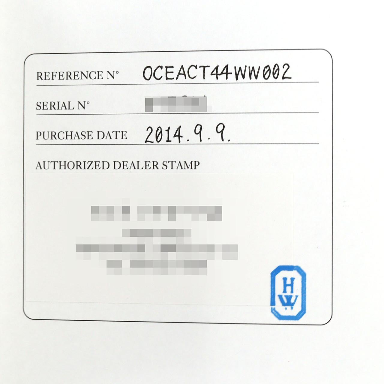 ハリーウィンストン オーシャントリレトロクロノ WG/D･ラグD OCEACT44WW002 WG 自動巻