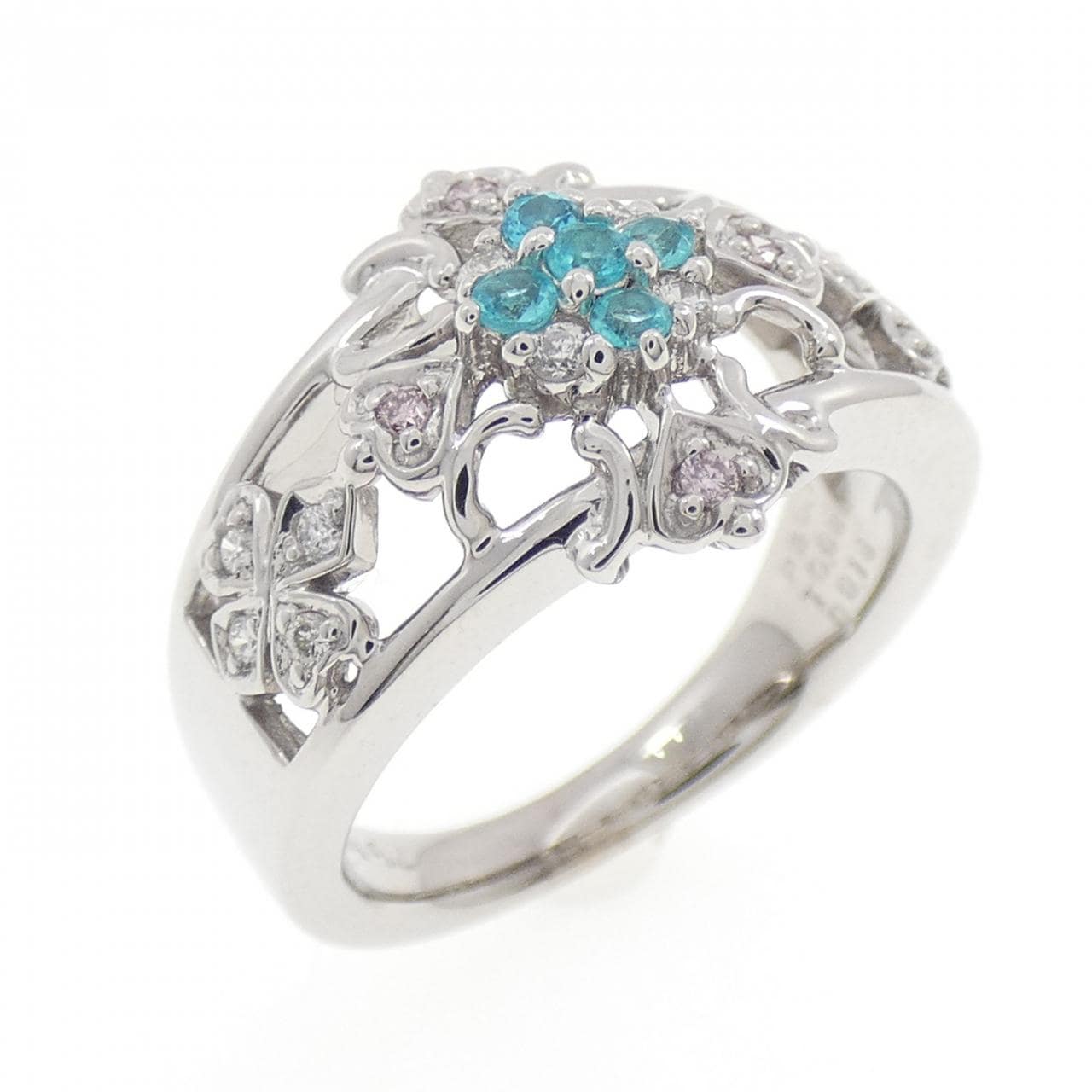 K18WG トルマリン リング 0.08CT