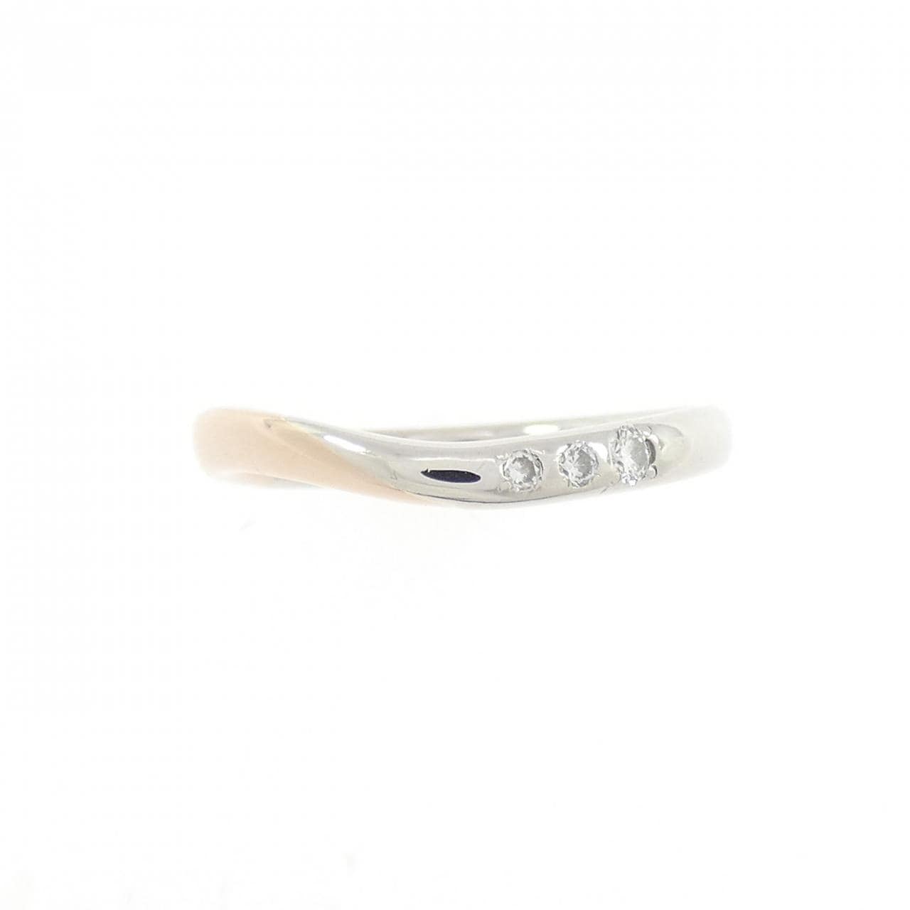 K18PG/PT900 ダイヤモンド リング 0.04CT
