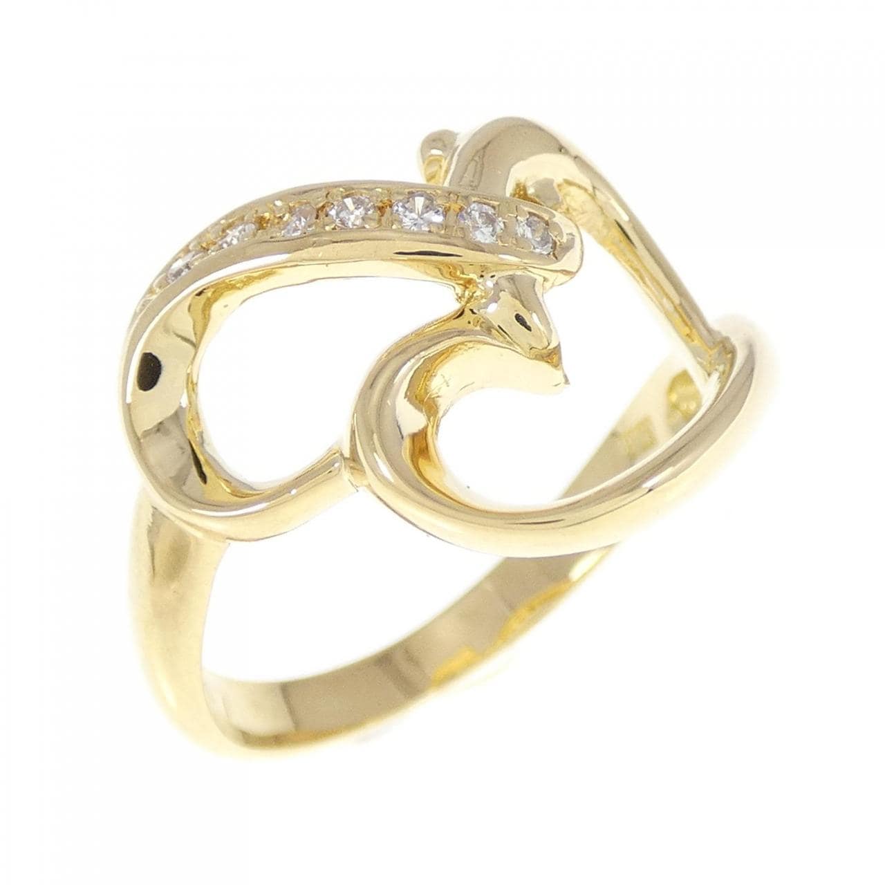K18YG heart Diamond ring 0.07CT